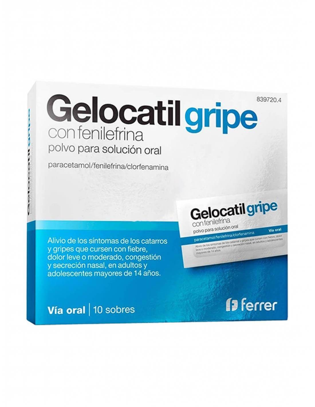 GELOCATIL GRIPE FORTE CON FENILEFRINA 10 SOBRES