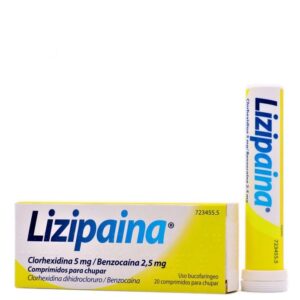 LIZIPAINA CLORHEXIDINA/BENZOCAINA 5 MG/2,5 MG 20