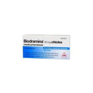 BIODRAMINA 20 MG 12 CHICLES MEDICAMENTOSOS