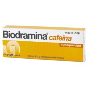 BIODRAMINA CAFEINA 4 COMPRIMIDOS RECUBIERTOS