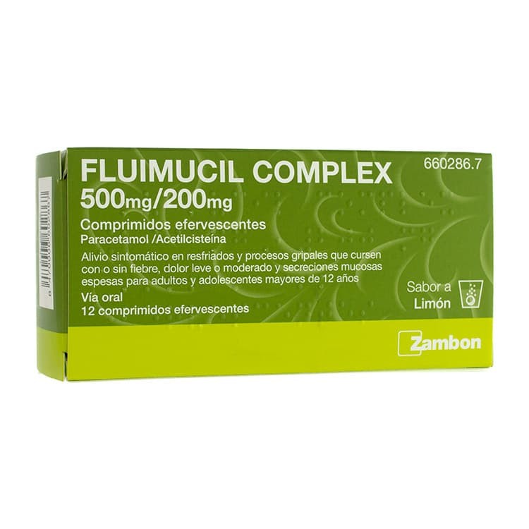 FLUIMUCIL COMPLEX 500 mg/200 mg 12 COMPRIMIDOS E