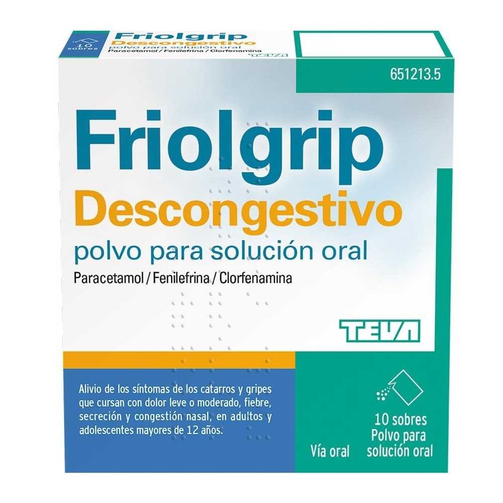 FRIOLGRIP DESCONGESTIVO 10 SOBRES POLVO PARA SOL