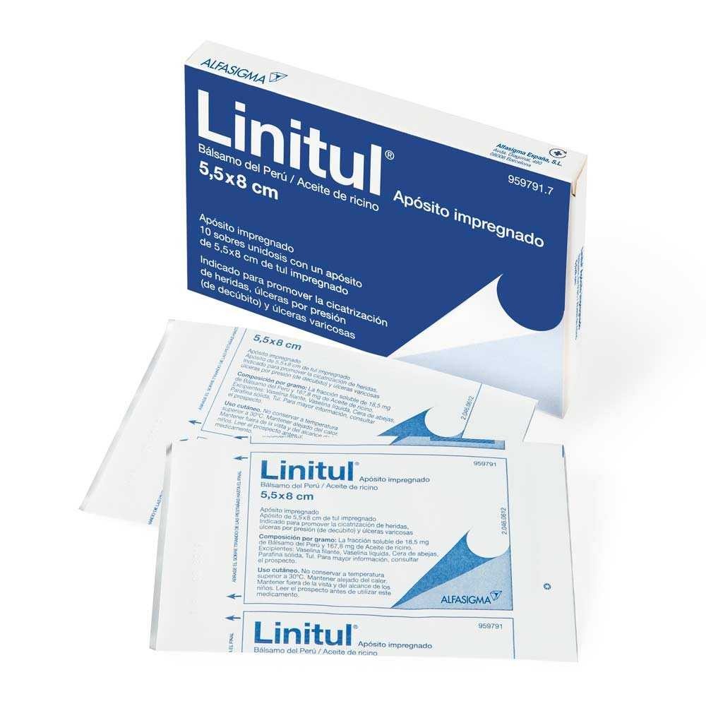LINITUL 10 APOSITOS IMPREGNADOS 5,5 x 8 cm
