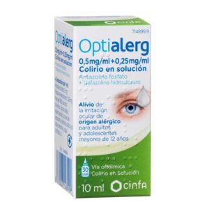 OPTIALERG 5 mg/ml + 0,25 mg/ml COLIRIO EN SOLUCI