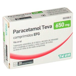 PARACETAMOL TEVA-RIMAFAR EFG 650 MG 20 COMPRIMID