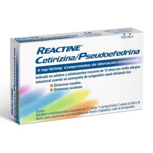 REACTINE CETIRIZINA/PSEUDOEFEDRINA 5 MG/120 MG 1