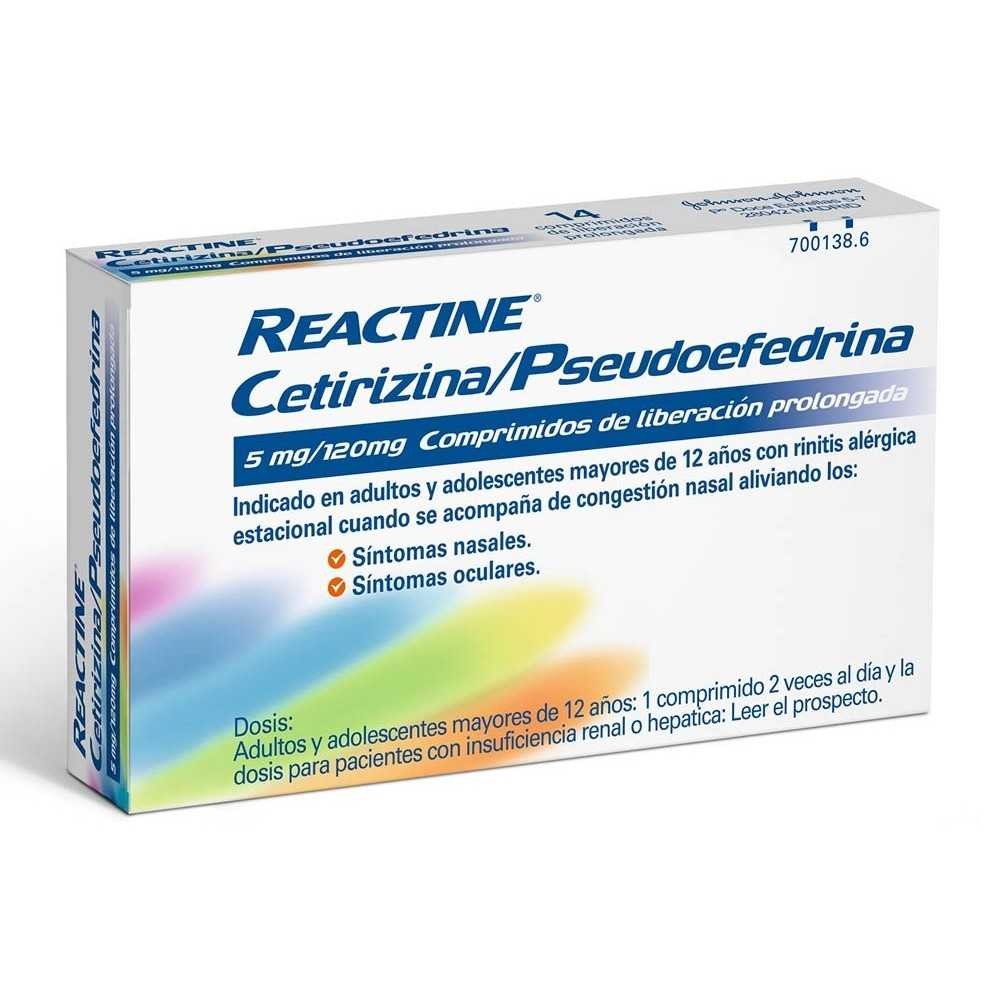 REACTINE CETIRIZINA/PSEUDOEFEDRINA 5 MG/120 MG 1